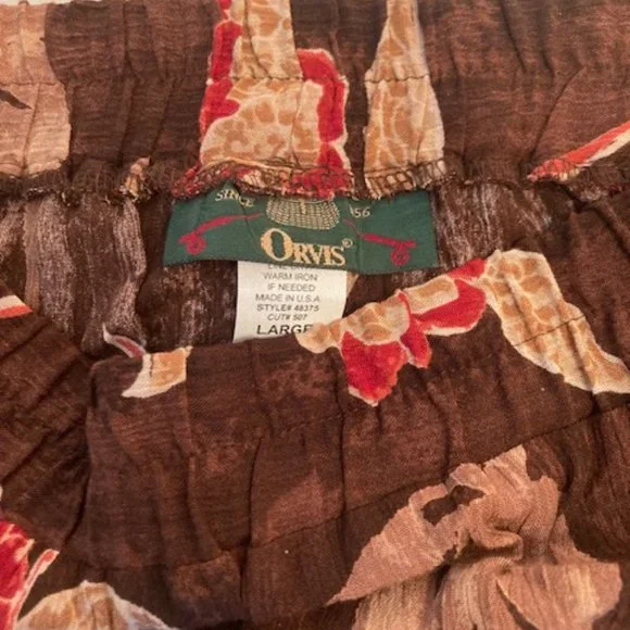 Orvis Brown Flower Long Skirt - Picture 2 of 2